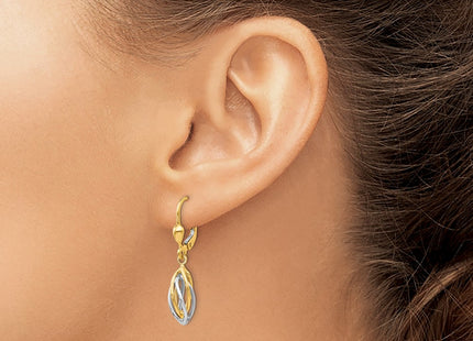 14k Two-tone Earrings Style TH857 - Classique Jewelry Inc.
