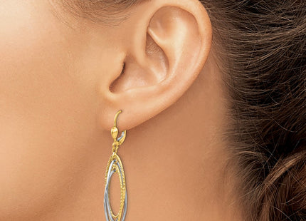 14K gold drop earrings, another view