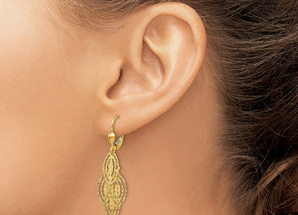 14K gold drop earrings, another view