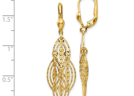 14K gold drop earrings, further view