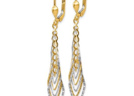 14k Two-tone Earrings Style TH888 - Classique Jewelry Inc.