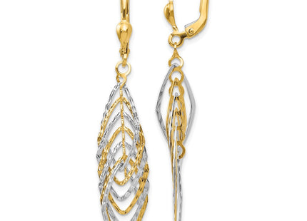 14k Two-tone Earrings Style TH888 - Classique Jewelry Inc.
