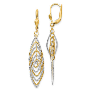 14k Two-tone Earrings Style TH888 - Classique Jewelry Inc.