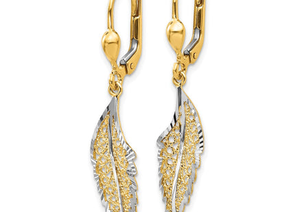 14k Yellow & Rhodium Earrings Style TH915 - Classique Jewelry Inc.