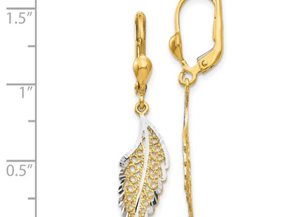 14k Yellow & Rhodium Earrings Style TH915 - Classique Jewelry Inc.