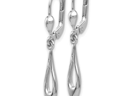 14K white gold drop earrings, alternate view