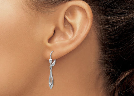 14K white gold drop earrings, another view