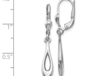 14K white gold drop earrings, further view