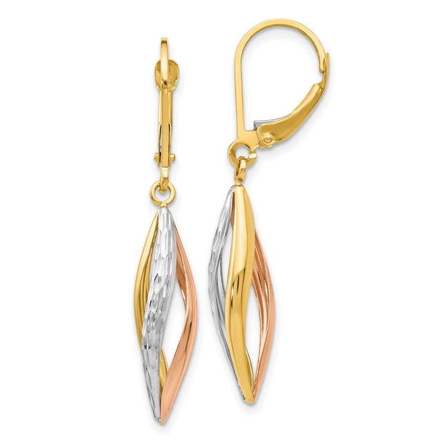 14k Two-tone Earrings Style TH927 - Classique Jewelry Inc.