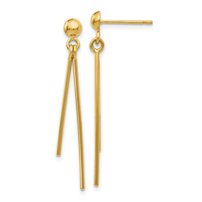 14k Yellow Gold Earrings Style TH931 - Classique Jewelry Inc.