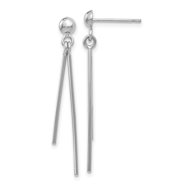 14k White Gold Earrings Style TH932 - Classique Jewelry Inc.
