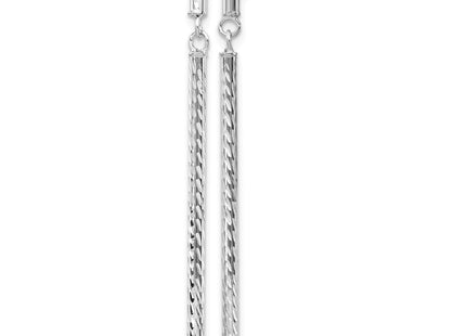 14K white gold bar drop earrings