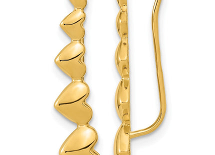 14K gold heart earrings