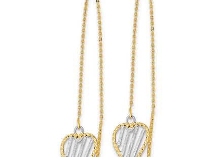 14k Yellow & Rhodium Earrings Style TH976 - Classique Jewelry Inc.