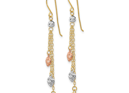 14k Tri-Color Earrings Style TH979 - Classique Jewelry Inc.