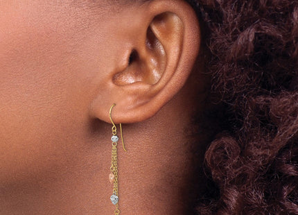 14k Tri-Color Earrings Style TH979 - Classique Jewelry Inc.