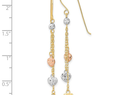 14k Tri-Color Earrings Style TH979 - Classique Jewelry Inc.