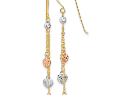 14k Tri-Color Earrings Style TH979 - Classique Jewelry Inc.