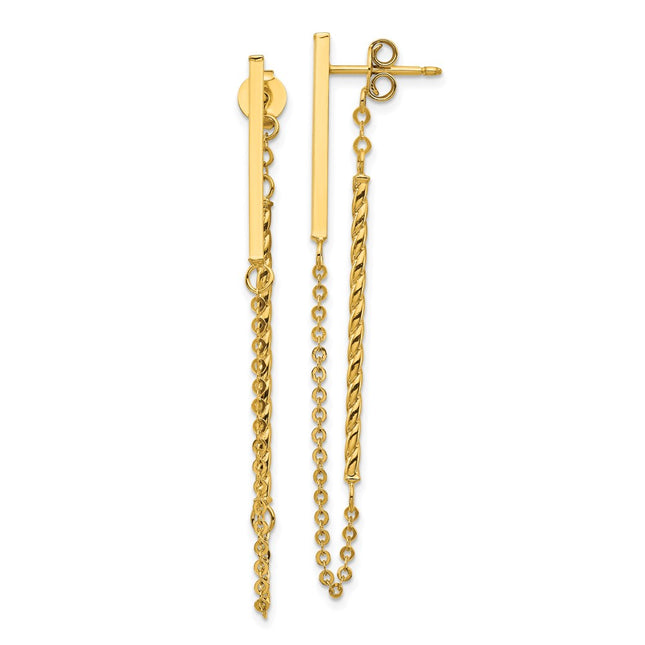 14k Yellow Gold Earrings Style TH986 - Classique Jewelry Inc.