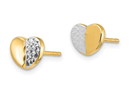 14k Yellow & Rhodium Earrings Style TH991 - Classique Jewelry Inc.