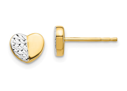 14k Yellow & Rhodium Earrings Style TH991 - Classique Jewelry Inc.