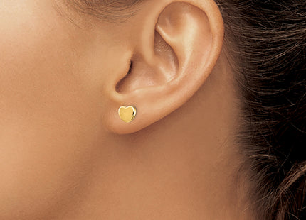 14K Polished Heart Post Earrings, 7 x 7.35mm