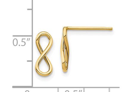 14K gold heart earrings, further view