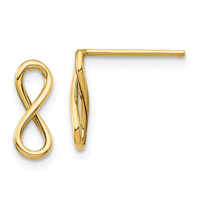 14K Polished Heart Post Earrings, 7 x 7.35mm