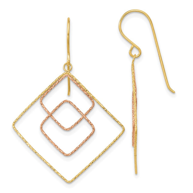 14k Two-tone Earrings Style TL1004 - Classique Jewelry Inc.