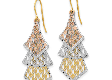 14k Tri-Color Earrings Style TL1026 - Classique Jewelry Inc.