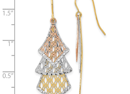 14k Tri-Color Earrings Style TL1026 - Classique Jewelry Inc.