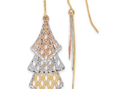 14k Tri-Color Earrings Style TL1026 - Classique Jewelry Inc.