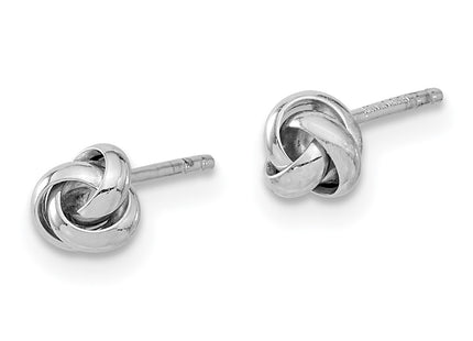 14K white gold knot earrings, alternate view