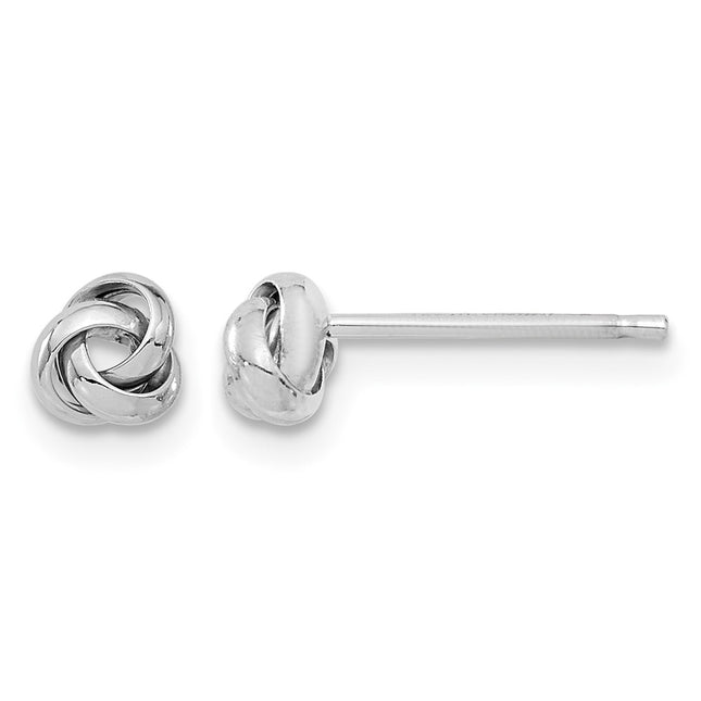 14K white gold knot earrings