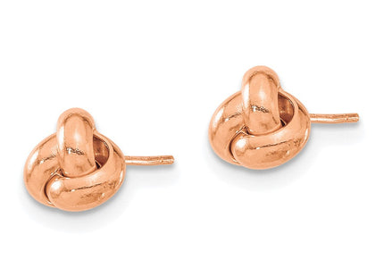 14k Rose Gold Polished Love Knot Post Earrings (Style TL1045R)
