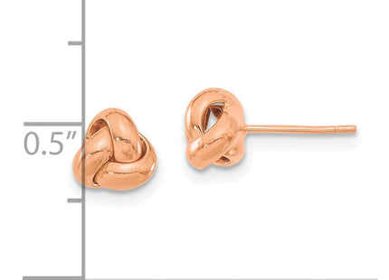 14k Rose Gold Polished Love Knot Post Earrings (Style TL1045R)