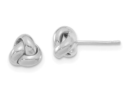 14k White Gold Polished Love Knot Post Earrings (Style TL1045W)
