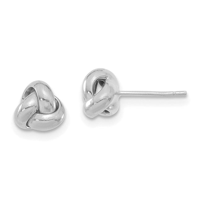 14K white gold knot earrings