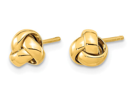 14K gold knot earrings, alternate view