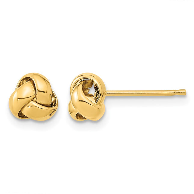 14k Gold Polished Love Knot Post Earrings