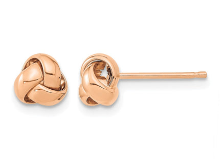 14K rose gold knot earrings