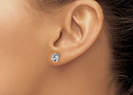 14k White Gold Polished Knot Post Earrings (Style TL1047W)