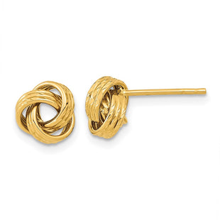 14K Polished Love Knot Post Earrings (Style TL1052)
