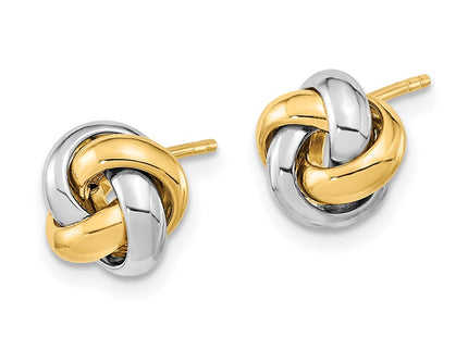 14K gold knot earrings, alternate view