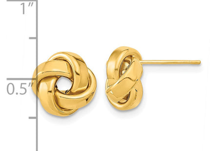 14K Polished Love Knot Post Earrings (Style TL1057)