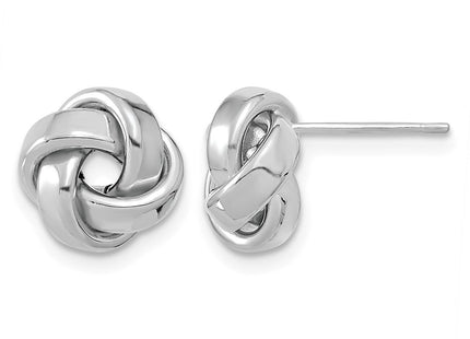 14K white gold knot earrings