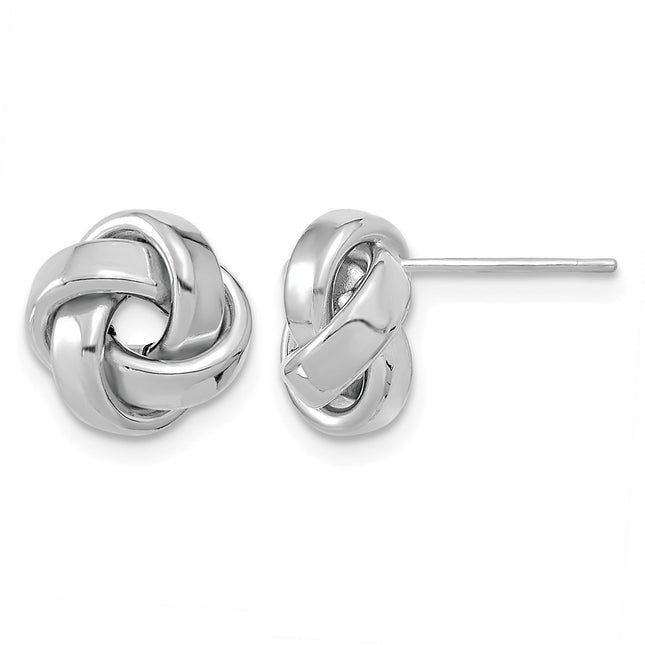 14K white gold knot earrings