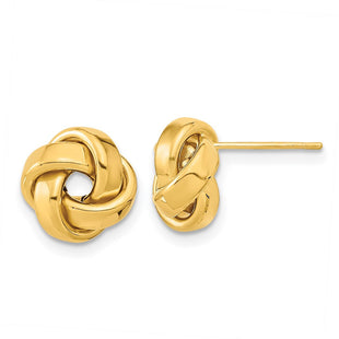 14K Polished Love Knot Post Earrings (Style TL1057)
