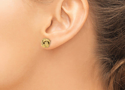 14k Polished Textured Love Knot Post Earrings