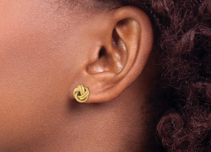 14k Polished Textured Double Love Knot Post Earrings